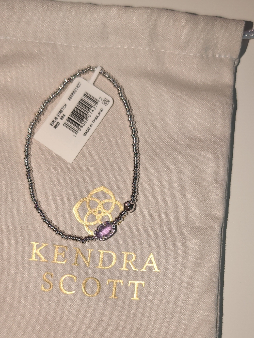 Kendra Scott Silver & Amethyst Emilie Stretch Bracelet